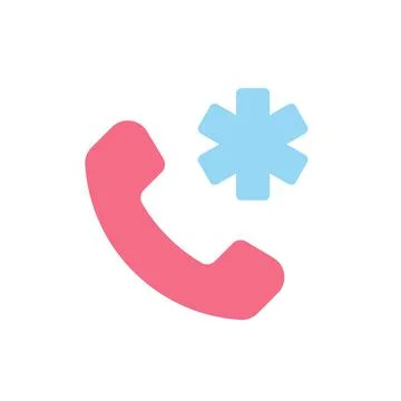Calling emergency flat color ui icon 스톡 일러스트