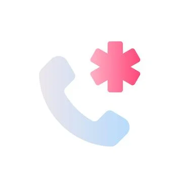 Calling emergency flat gradient two-color ui icon 스톡 일러스트