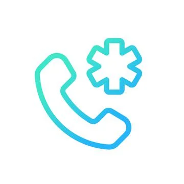 Calling emergency pixel perfect gradient linear ui icon Stock-Illustration