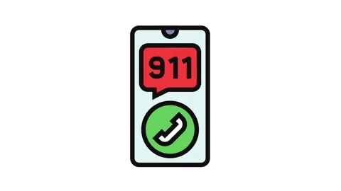 Calling emergency services color icon animation Stock Footage 326116544