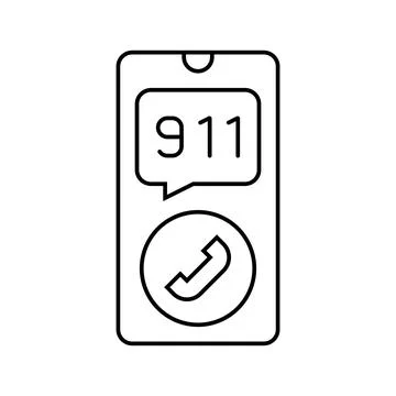 Calling emergency services line icon vector illustration Stock Illustration