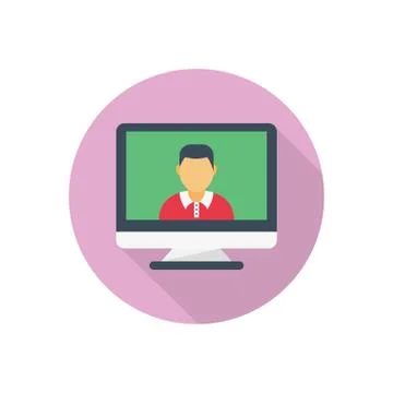 Calling flat color icon Illustrazione stock