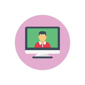 Calling flat color icon Illustrazione stock