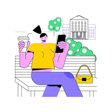 Calling friends isolated cartoon vector illustrations. Stock Illustration