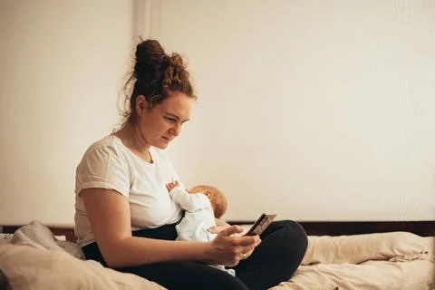 Calling grandma for some advice Stock Photos