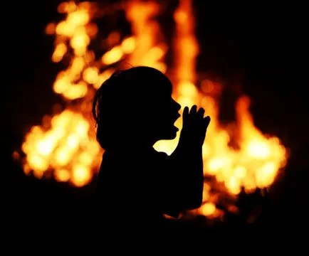 Calling for help for wildfire Foto stock