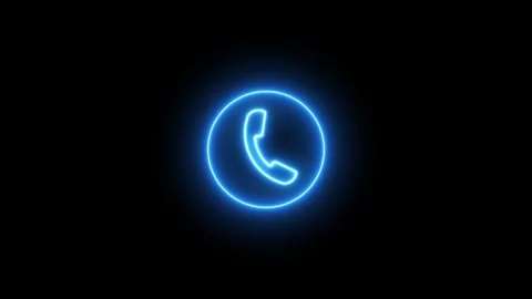 Calling icon animation and radio wave. Animated of Neon Contact icon. incom.. Stock Footage 293486537