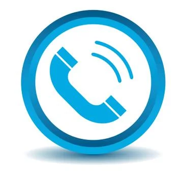 Calling icon, blue, 3D Illustrazione stock