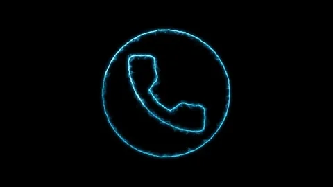 Calling icon concept animation on the black backgroundc,lowing neon line Te.. Stock Footage 305299821