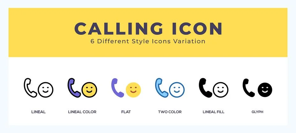 Calling icon set with different styles. Icons designed in filled. outline. .. Stock Illustration