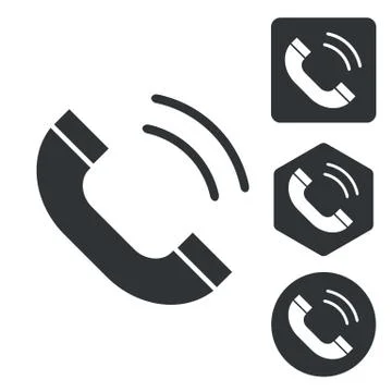 Calling icon set, monochrome 스톡 일러스트
