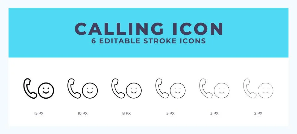 Calling icon vector illustration. With editable stroke for web. App and more. Stock Illustration