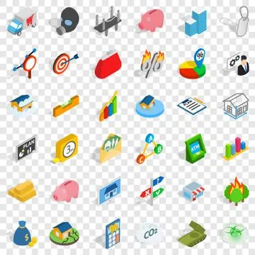 Calling icons set, isometric style Stock Illustration