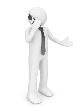 Calling man with tie Stock Illustration