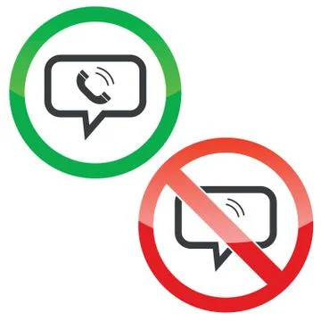 Calling message permission signs Illustrazione stock
