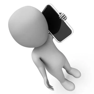 Calling Online Shows Voice Over Ip And Cellphone 3d Rendering 스톡 일러스트