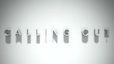 Calling Out 3D title animation with shadows on a white background Video stock 296587268
