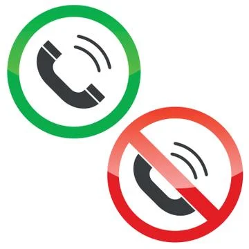 Calling permission signs set 스톡 일러스트