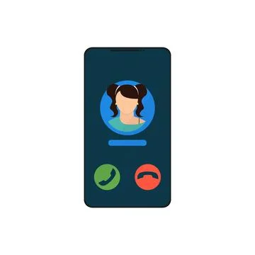 Calling phone in flat on white background イラスト素材