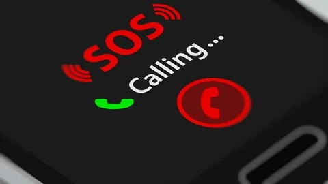 Calling S.O.S on smartphone Stock Footage 117178405