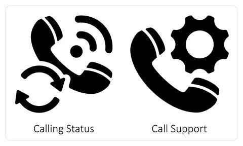Calling Status and Call Support Stock Illustration