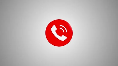 Calling symbol emerges on light gray background, 3D animation of a phone ic.. Stock Footage 346490780