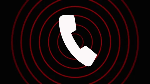 Calling symbol with red circles animation Stock Footage 328385460