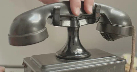 Calling on Vintage Phone Stock Footage 140655583
