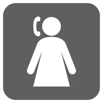 Calling Woman Flat Squared Vector Icon Stock-Illustration