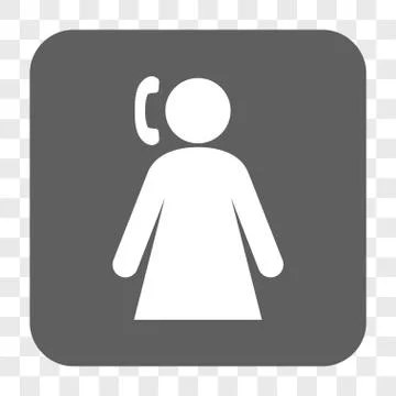Calling Woman Rounded Square Button Illustrazione stock