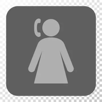 Calling Woman Rounded Square Button Illustrazione stock