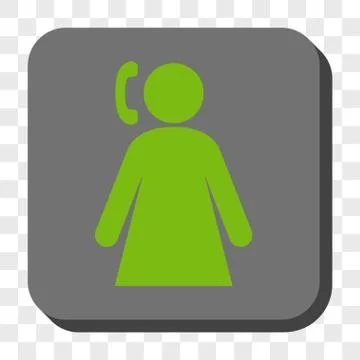 Calling Woman Rounded Square Button Illustrazione stock