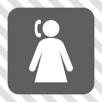 Calling Woman Rounded Square Button Illustrazione stock