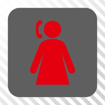 Calling Woman Rounded Square Button Illustrazione stock