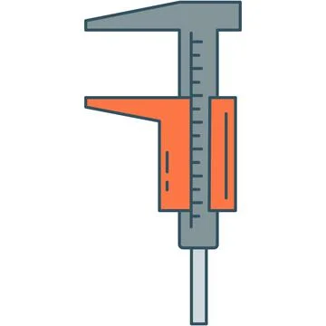 Calliper vector micrometer flat icon measure tool Stock Illustration