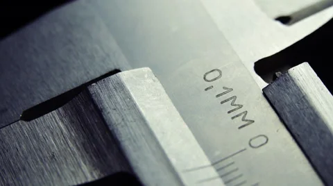 Callipers on black background. Close up Stock Footage 45302581