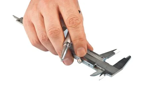 Callipers in hand Stock Photos