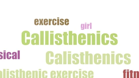 Callisthenics Word Cloud Animated Isolated Stock Footage 103663827