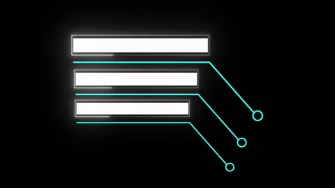 Callout box animation with blue neon lines. Callout box three futuristic bo.. Stock Footage 337813013