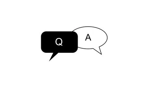 Callout or bubble question and answer sign Stock Illustration