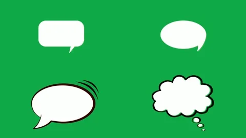Callout Scream Whisper Cloud animation on green screen comic pop art bubble Stockbeeldmateriaal 334704476