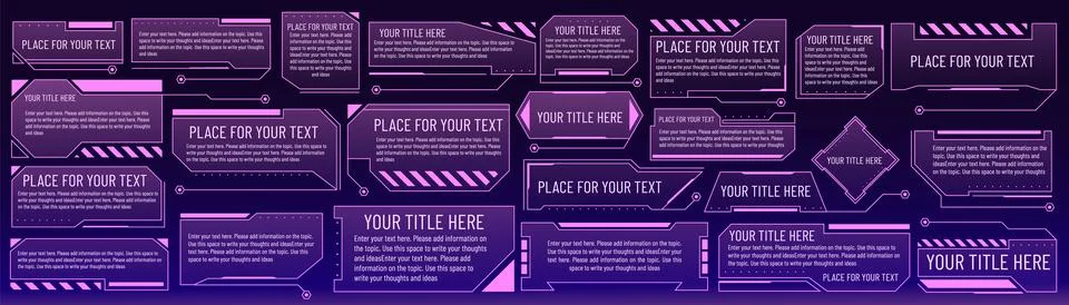Callout tech frame. HUD box. Futuristic technology. Text border shape. Infogr Stock Illustration