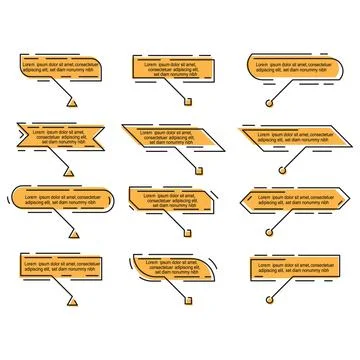 Callout title. Blank template. Quote frames. Modern  layout titles. Set of ve Illustrazione stock