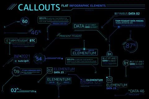 Callouts Flat Infographic Elements Collection Stockillustratie