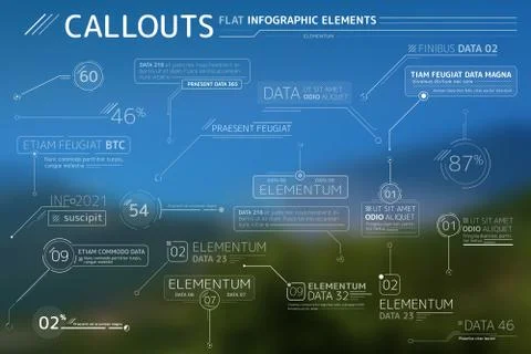 Callouts Flat Infographic Elements Collection Stockillustratie