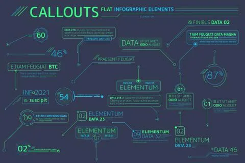 Callouts Flat Infographic Elements Stockillustratie
