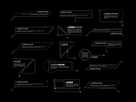 Callouts text. Title call out labels technology callout marketing boxes lower Stock Illustration