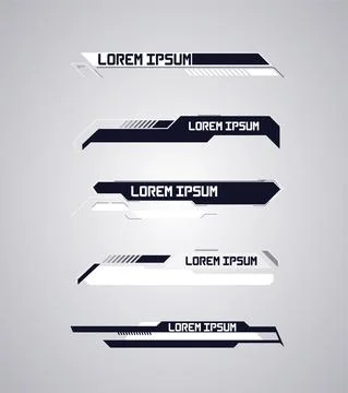 Callouts titles and frame in Sci- Fi style. Bar labels, info call box bars Stock Illustration