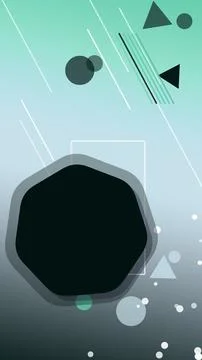 A calm abstract composition of geometric shapes drifting across a teal grad.. 스톡 일러스트