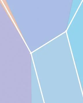 A calm abstract composition of intersecting white lines and translucent pol.. Stock Illustration